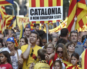 Cientos de miles de personas ocuparon las calles del cenro de Barcelona en la manifestación del 11 de Setiembre
